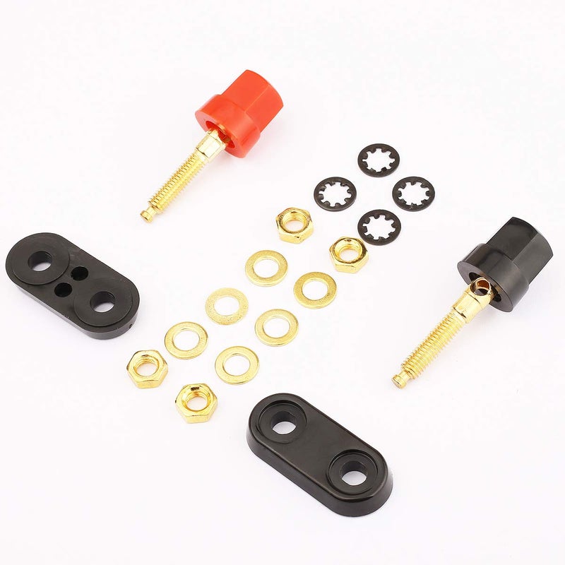 Clyxgs 4Pcs Terminal Binding Post Power Amplifier Dual Copper 2-Way Banana Plug Jack, Post for Speaker Amplifier Terminalï¼ŒPure Copper Plating - Image 5